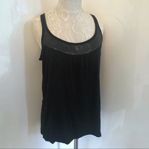 NWT Talbots Black Sequin Tank Top sz Medium
